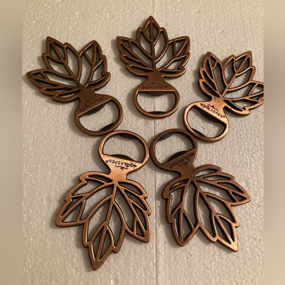Set of 5 copper tone bottle openers
